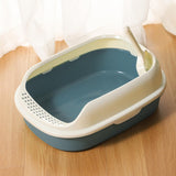 Maxbell Cat Litter Box Kitten Toilet Pet Litter Tray Bedpan Cat Litter Container Navy