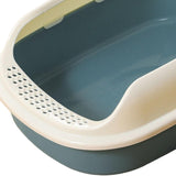 Maxbell Cat Litter Box Kitten Toilet Pet Litter Tray Bedpan Cat Litter Container Navy