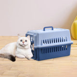 Maxbell Dog Travel Kennel Nest Tote Organizer Cage Hard Sided Pet Carrier for Cats Blue