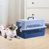 Maxbell Dog Travel Kennel Nest Tote Organizer Cage Hard Sided Pet Carrier for Cats Blue