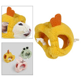 Maxbell Hamster Hat Soft Plush Headwear Small Animals Hat for Rodent Christmas Party S Yellow