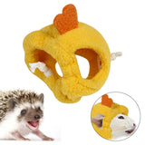 Maxbell Hamster Hat Soft Plush Headwear Small Animals Hat for Rodent Christmas Party S Yellow