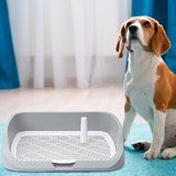 Maxbell Portable Dog Toilet Puppy Potty Tray Mesh Grids Indoor Puppy Pee Tray Bedpan Grey