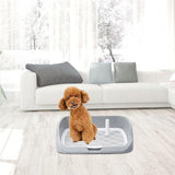 Maxbell Portable Dog Toilet Puppy Potty Tray Mesh Grids Indoor Puppy Pee Tray Bedpan Grey