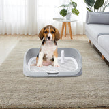 Maxbell Portable Dog Toilet Puppy Potty Tray Mesh Grids Indoor Puppy Pee Tray Bedpan Grey