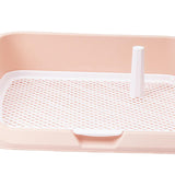 Maxbell Portable Dog Toilet Puppy Potty Tray Mesh Grids Indoor Puppy Pee Tray Bedpan Pink