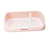Maxbell Portable Dog Toilet Puppy Potty Tray Mesh Grids Indoor Puppy Pee Tray Bedpan Pink