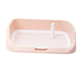 Maxbell Portable Dog Toilet Puppy Potty Tray Mesh Grids Indoor Puppy Pee Tray Bedpan Pink