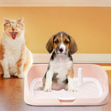 Maxbell Portable Dog Toilet Puppy Potty Tray Mesh Grids Indoor Puppy Pee Tray Bedpan Pink