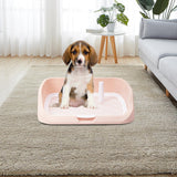Maxbell Portable Dog Toilet Puppy Potty Tray Mesh Grids Indoor Puppy Pee Tray Bedpan Pink
