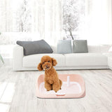 Maxbell Portable Dog Toilet Puppy Potty Tray Mesh Grids Indoor Puppy Pee Tray Bedpan Pink