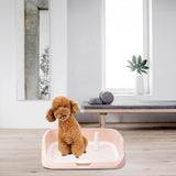 Maxbell Portable Dog Toilet Puppy Potty Tray Mesh Grids Indoor Puppy Pee Tray Bedpan Pink