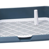 Maxbell Portable Dog Toilet Puppy Potty Tray Mesh Grids Indoor Puppy Pee Tray Bedpan Light Blue