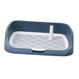 Maxbell Portable Dog Toilet Puppy Potty Tray Mesh Grids Indoor Puppy Pee Tray Bedpan Light Blue
