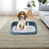 Maxbell Portable Dog Toilet Puppy Potty Tray Mesh Grids Indoor Puppy Pee Tray Bedpan Light Blue