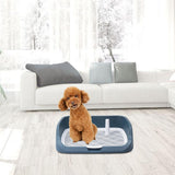 Maxbell Portable Dog Toilet Puppy Potty Tray Mesh Grids Indoor Puppy Pee Tray Bedpan Light Blue