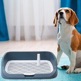 Maxbell Portable Dog Toilet Puppy Potty Tray Mesh Grids Indoor Puppy Pee Tray Bedpan Light Blue