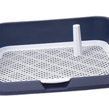 Maxbell Portable Dog Toilet Puppy Potty Tray Mesh Grids Indoor Puppy Pee Tray Bedpan Dark Blue