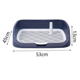 Maxbell Portable Dog Toilet Puppy Potty Tray Mesh Grids Indoor Puppy Pee Tray Bedpan Dark Blue