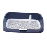 Maxbell Portable Dog Toilet Puppy Potty Tray Mesh Grids Indoor Puppy Pee Tray Bedpan Dark Blue