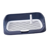 Maxbell Portable Dog Toilet Puppy Potty Tray Mesh Grids Indoor Puppy Pee Tray Bedpan Dark Blue