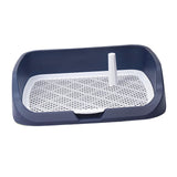 Maxbell Portable Dog Toilet Puppy Potty Tray Mesh Grids Indoor Puppy Pee Tray Bedpan Dark Blue