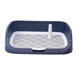 Maxbell Portable Dog Toilet Puppy Potty Tray Mesh Grids Indoor Puppy Pee Tray Bedpan Dark Blue