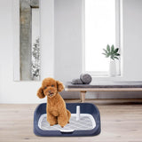 Maxbell Portable Dog Toilet Puppy Potty Tray Mesh Grids Indoor Puppy Pee Tray Bedpan Dark Blue