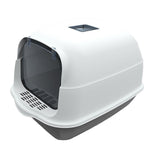 Maxbell Large Cat Litter Box with Lid Fully Enclosed with Door Cat Toilet Reusable Gray Bottom
