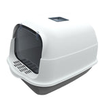 Maxbell Large Cat Litter Box with Lid Fully Enclosed with Door Cat Toilet Reusable Gray Bottom