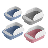 Maxbell Cat Litter Box Toilet Portable Large Space Anti Splashing Semi Closed Tray Blue 45cmx30cmx18cm