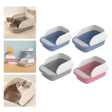 Maxbell Cat Litter Box Toilet Portable Large Space Anti Splashing Semi Closed Tray Blue 45cmx30cmx18cm