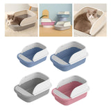 Maxbell Cat Litter Box Toilet Portable Large Space Anti Splashing Semi Closed Tray Blue 45cmx30cmx18cm
