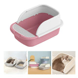 Maxbell Cat Litter Box Toilet Portable Large Space Anti Splashing Semi Closed Tray Pink52cmx36cmx21.5cm