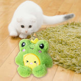 Maxbell Soft Plush Cat Catnip Toy Kitten Small Animal Doll Pillow Promote Exercise 10x9.5cm Frog