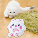 Maxbell Soft Plush Cat Catnip Toy Kitten Small Animal Doll Pillow Promote Exercise 9.5x10.5cm White