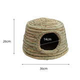 Maxbell Rabbit Grass House Stable Playhouse Nest Straw Shelter for Canary Ferret Large