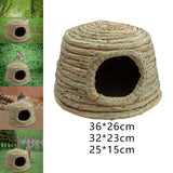 Maxbell Rabbit Grass House Stable Playhouse Nest Straw Shelter for Canary Ferret Large