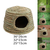 Maxbell Rabbit Grass House Stable Playhouse Nest Straw Shelter for Canary Ferret Large