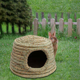 Maxbell Rabbit Grass House Stable Playhouse Nest Straw Shelter for Canary Ferret Large