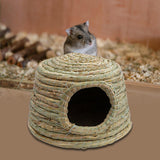 Maxbell Rabbit Grass House Stable Playhouse Nest Straw Shelter for Canary Ferret Medium