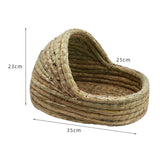 Maxbell Hand Woven Rabbit Grass House Bed Hut Straw Hamster Nest for Bunny Mice 35cmx23cm