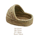 Maxbell Hand Woven Rabbit Grass House Bed Hut Straw Hamster Nest for Bunny Mice 35cmx23cm