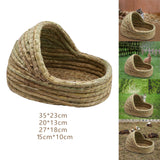 Maxbell Hand Woven Rabbit Grass House Bed Hut Straw Hamster Nest for Bunny Mice 35cmx23cm
