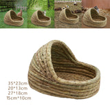 Maxbell Hand Woven Rabbit Grass House Bed Hut Straw Hamster Nest for Bunny Mice 35cmx23cm