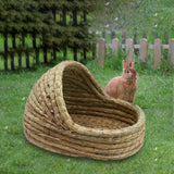 Maxbell Hand Woven Rabbit Grass House Bed Hut Straw Hamster Nest for Bunny Mice 35cmx23cm
