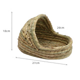 Maxbell Hand Woven Rabbit Grass House Bed Hut Straw Hamster Nest for Bunny Mice 27cmx18cm