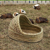 Maxbell Hand Woven Rabbit Grass House Bed Hut Straw Hamster Nest for Bunny Mice 27cmx18cm
