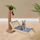 Maxbell Cat Scratching Post Bed Grind Claws Coconut Tree Decorative Kitty Scratcher With Sisal Mat