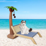 Maxbell Cat Scratching Post Bed Grind Claws Coconut Tree Decorative Kitty Scratcher With Sisal Mat